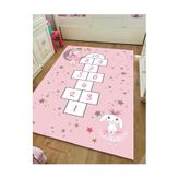 STY Home Oyun Çocuk Halısı Kaymaz Tabanlı Halı Makinede Yıkanabilir Halı Yolluk Pembe