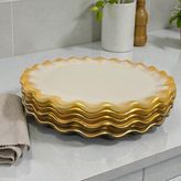 Sudedi Home Sudedi Latte Altın Yaldızlı Cam Pasta Tabağı Seti - 6