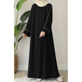 suhneva Ahu Biyeli Abaya Ferace Siyah