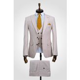 Suitmen Cool Yelekli Takım Elbise Krem