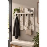 SuloraHome Beyaz Country Duvar Askılığı ve Raf Sistemi 60 cm