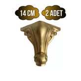 Sultan Lükens Desenli 14Cm Plastik Ayak Mobilya Masa Ve Dolap Ayağı(14Cm)(Altın) Altın 14Cm 14Cm - 2 Adet