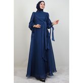 Sümbül Tesettür Elbise Lacivert - 40