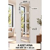 sümercam Prizma 4’lü Bizoteli Kare Duvar Aynası 30 × 30 cm – Gümüş, 4 mm