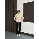 Sun Style Kadın Silver Slim Şişme Mont -Cepli - Krem