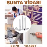 Sunta Ağaç Vidası 5 x 70 - 10 Adet Vida