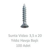 Sunta Vidası 3,5 x 20 mm 100 Adet Yhb Vida