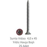 Sunta Vidası 4,0 x 45 mm 25 Adet Yhb Vida