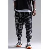 Superbluemexico Erkek Bol Basic Siyah Jogger Şalvar Pantolon