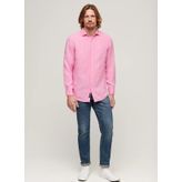 Superdry Normal Pembe Düz Erkek Gömlek M4010607ATZJ_STUDIOS CASUAL LINEN L