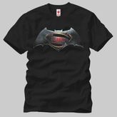 Superman Vs Batman Logo Erkek Tişört - Siyah