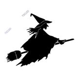 Süpürgeli Cadı Sticker 17cm