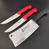 Sürlaz 3'Lü Set Red Kasap Bıçağı Ve Et Satırı