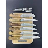 Sürmene Bileme Et Kesim Tahtalı 6'lı Mutfak Bıçak Set Dövme Çelik