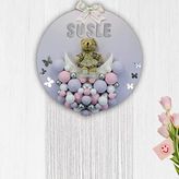 Süsle Bebek ve Parti Bubble Daire Kapı Süsü, 35 cm - Lila