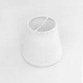 Sutaşı İşlemeli Mini Boy Maşalı Avize Abajur Başlığı Mum ampul üstüne takılır 14cm (Beyaz)