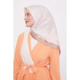 Sütlü Kahve Halka Desen Monogram Eşarp