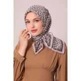 Sütlü Kahve Zigzag Desen Soft Eşarp
