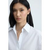 Suud Collection Beyaz Çizgili Page Oversize Gömlek - 40