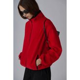 Suud Collection Kırmızı Anu Oversize Fermuarlı Polar Hırka