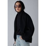 Suud Collection Siyah Mana Oversize Yün Triko Hırka - 36