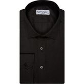 Süvari Antibakteriyel Slim Fit Armür Desenli Beyaz Erkek Gömlek - XL - Siyah
