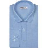 Süvari Classics Slim Fit Dar Kalıp Cepsiz Gömlek - Mavi