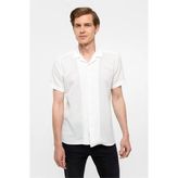 Süvari Ekru Slim Düz Casual Gömlek - 2XL