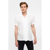 Süvari Ekru Slim Düz Casual Gömlek