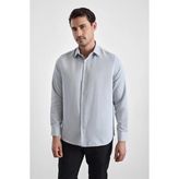 Süvari Gri Regular Klasik Yaka Casual Gömlek