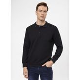 Süvari Polo Yaka Regular Fit Armürlü Siyah Erkek Kazak Tr2013700314 - 2XL
