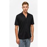Süvari Siyah Slim Casual Gömlek - XL