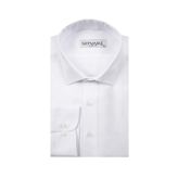 Suvarı Slim Fit Armur Desenli Beyaz Erkek Gomlek