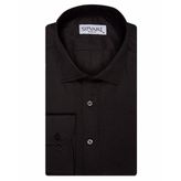 Süvari Slim Fit Armürlü Siyah Erkek Gömlek