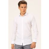 Süvari Slim Fit Beyaz Düz Erkek Gömlek