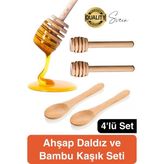Svein Özel Üretim Bambu Kaşık Ahşap Bal Daldız Seti Petek Tahta Baharat Bal Arısı Karıştırma Reçel Pekmez