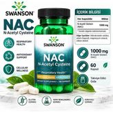 Swanson N-Acetyl Cysteine Antioksidan 1000 Mg 60 Caps - Aromasız