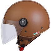 Sway 701 Yarım Deri Kaplı Kahverengi Yazlık Kask