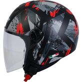Sway SW-715 Poison Siyah-Gri-Kırmızı Yarım Kask