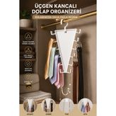 SYN AKSESUAR Çok Amaçlı Üçgen Dolap İçi Askılık – Kancalı Kravat, Kemer, Takı ve Fular Organizeri