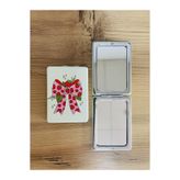 Synshop Ribbon Kurdele Çilek Desenli Lolita Makyaj Cep Çanta Ayna 1 Tarafı Büyüteçli Katlanır