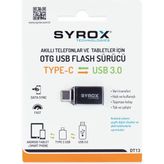 Syrox Type C - USB 3.0 Otg USB Flash Dönüştürücü - Gri