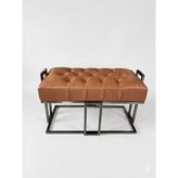 Taba Deri Kapitoneli Kulplu Lüks Bench / Puf - 90CMX45CM