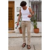 Taba Düz Paça Erkek Pantolon 6535 - XL