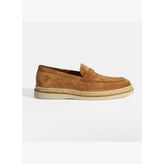 Taba Erkek Örgü Detaylı Süet Loafer