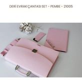 Tabac DERİ EVRAK ÇANTASI SET - PEMBE - 21005