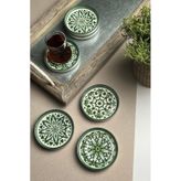 TABAK EVİ Stoneware Mozaik Green Sefa 6 lı Çay Tabağı 10cm