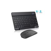 Tablet Telefon Uyumlu Taşınabilir Şarj Edilebilir Kablosuz Bluetooth Türkçe Q Klavye ve Mouse Seti Siyah