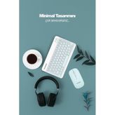 Tablet Ve Telefonlar İçin Bluetooth - Wireless Klavye Ve Mouse Set - Siyah Diğer mavi