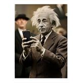 Tablomega Albert Einstein Ve Telefon Hediyelik Ahşap Tablo 35cm X50cm